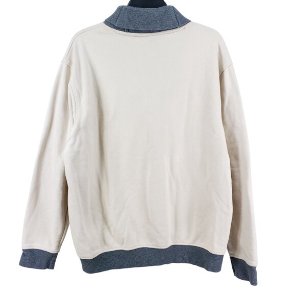 Orvis Wrap Neck Pullover Men's Size Large Cream Gray - Picture 3 of 6